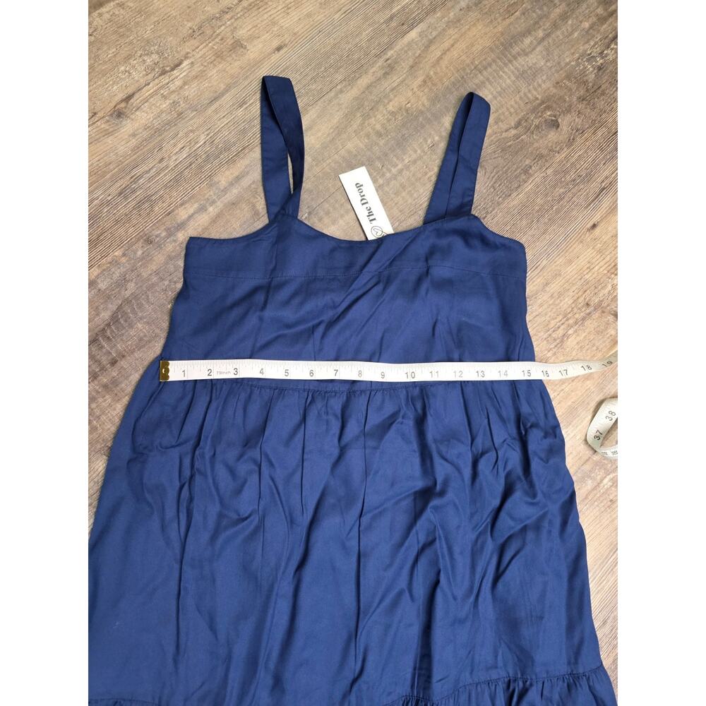 The Drop Britt Dress Navy Blue Tencel Lyocell Tiered Size XXS NWT - Picture 3 of 9